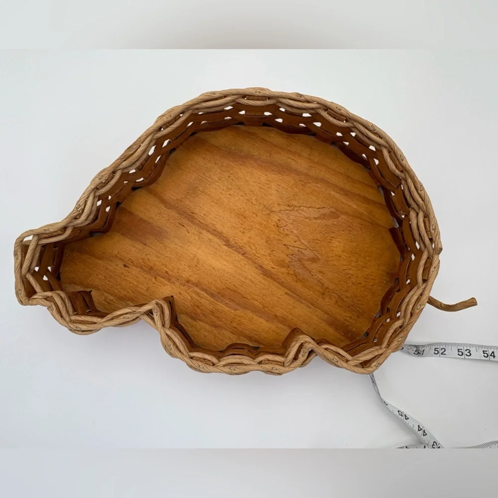 Vintage Arkansas Razorback Wood and Woven Basket - Go Hogs!